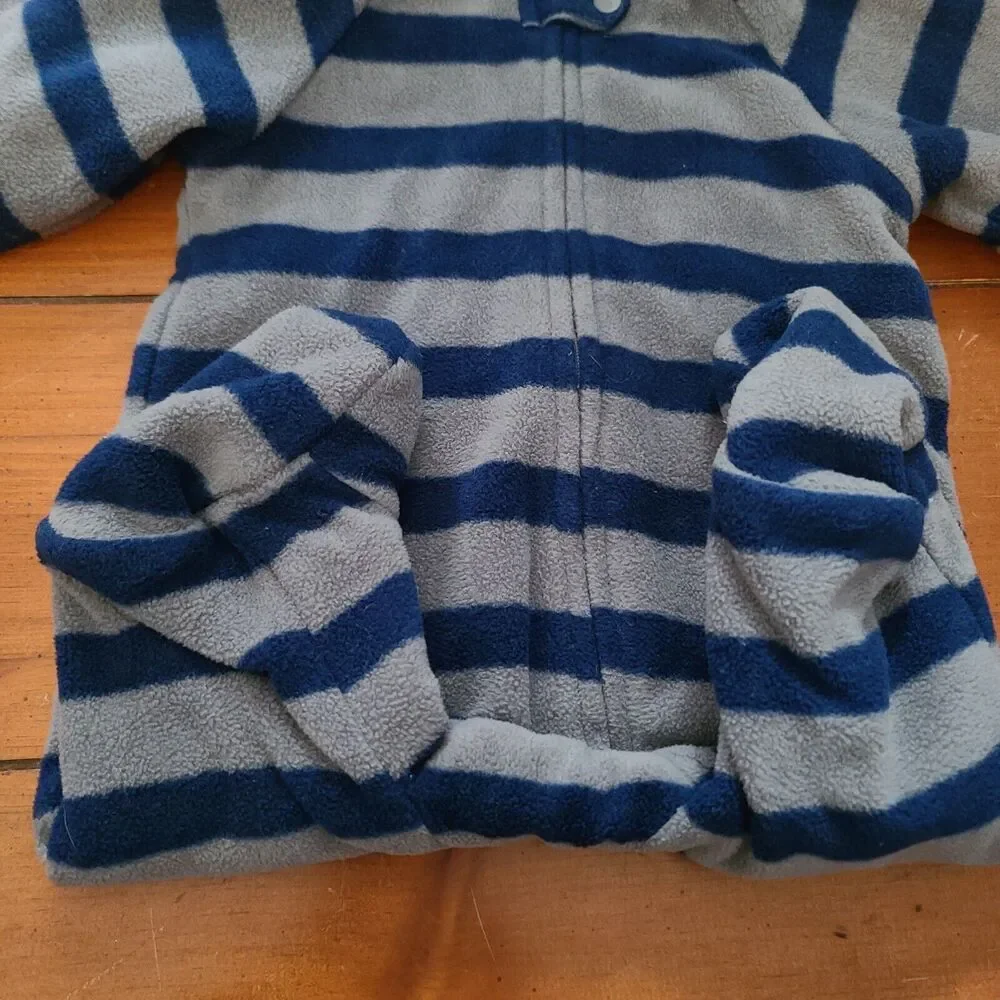 Baby Soft Fluffy Snowsuits 0-3 Months Blue-Gray Striped Ears